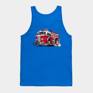 Cartoon firetruck Tank Top